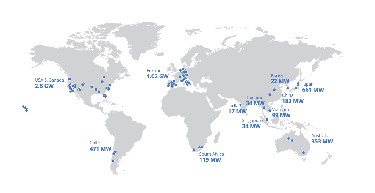 SunPower global solar footprint map