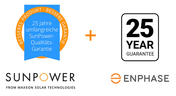 Garantien von SunPower und Enphase, 25 Jahre