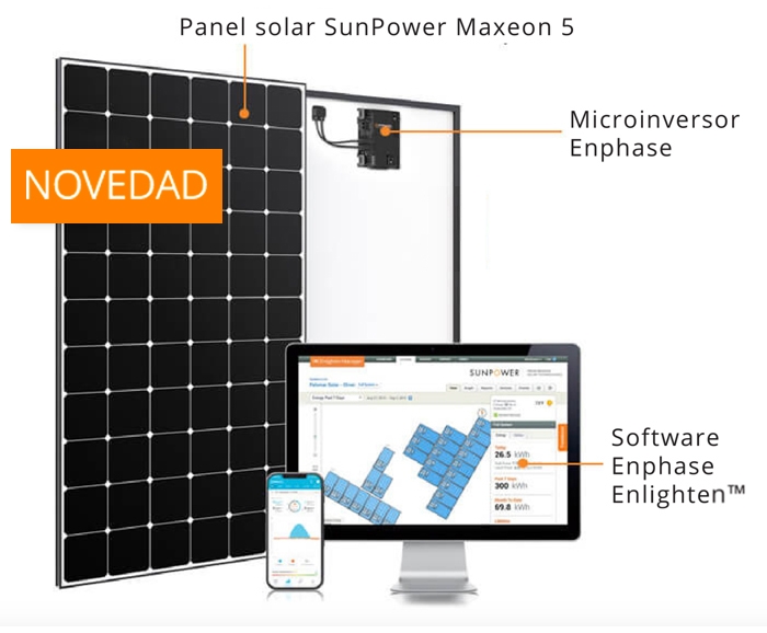 Sistema solar de uso residencial con módulos Maxeon 5 AC