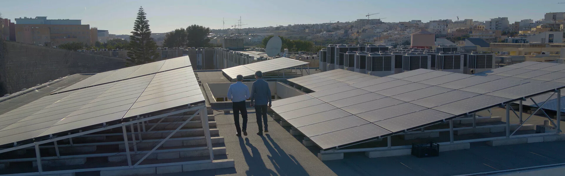 Rooftop with Solar Panels Malta University