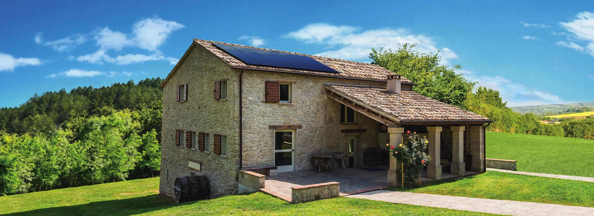 solar panels on home in Italy