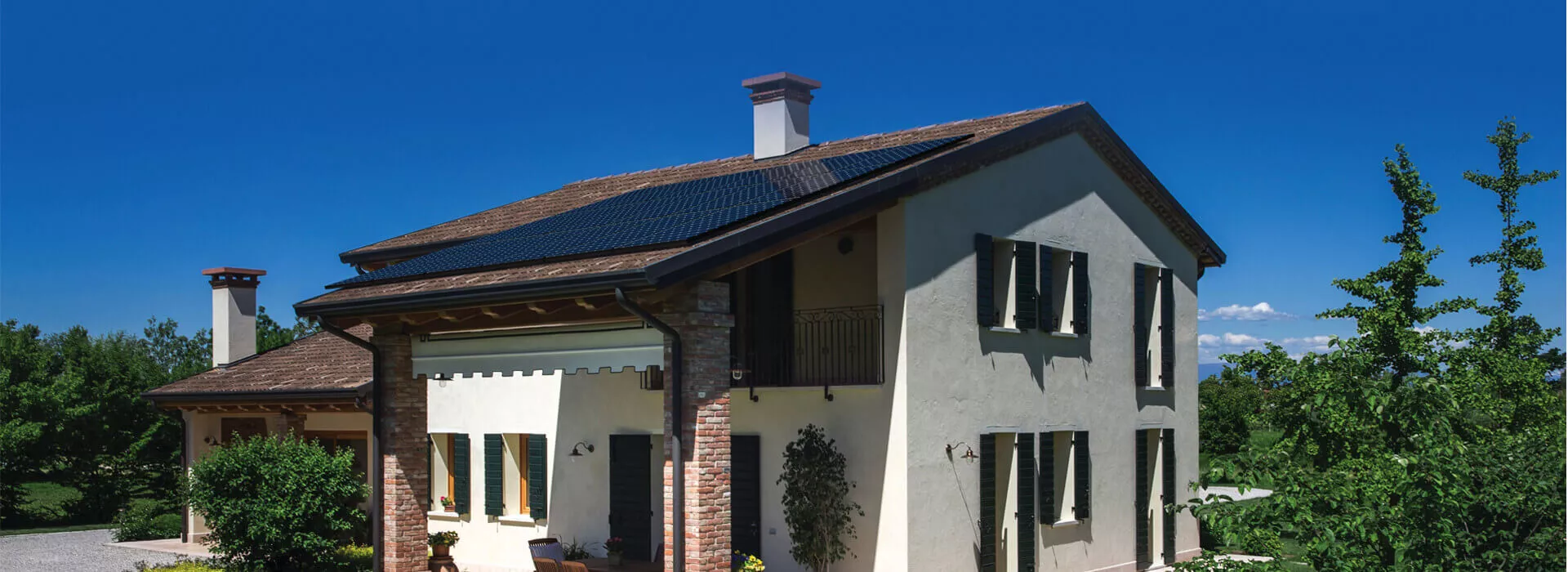 Italian home with rooftop solar panels