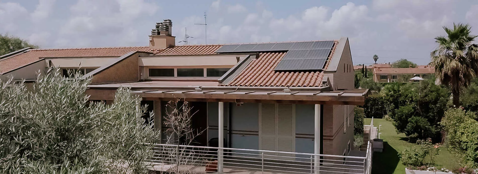 solar panels on residential home roof