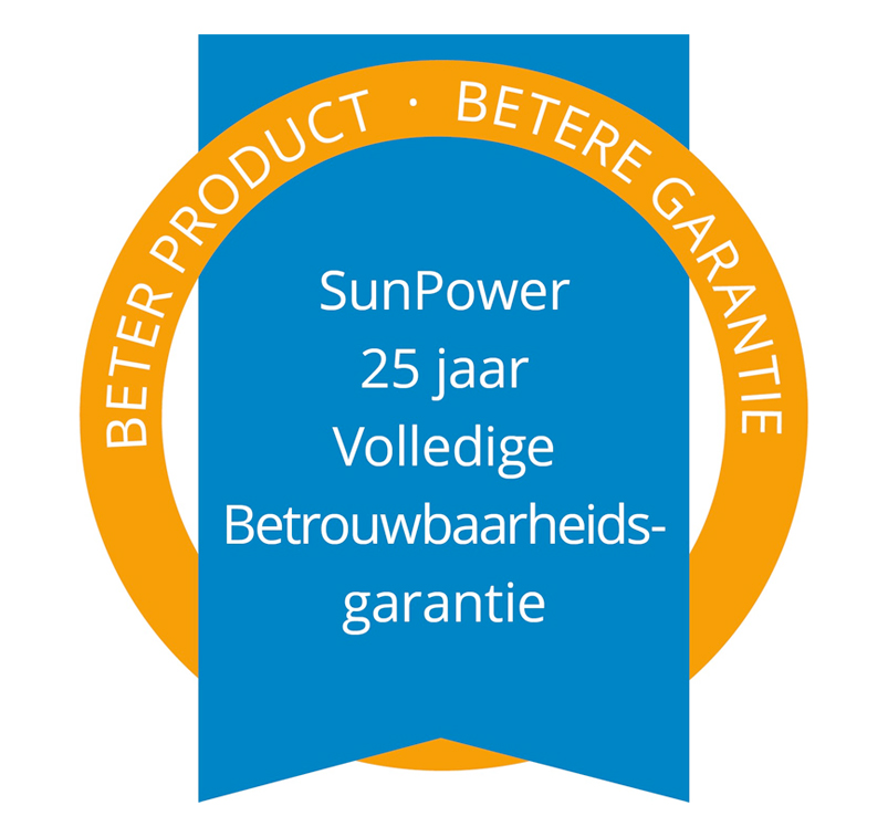 SunPower volledig vertrouwen 25 jaar garantie